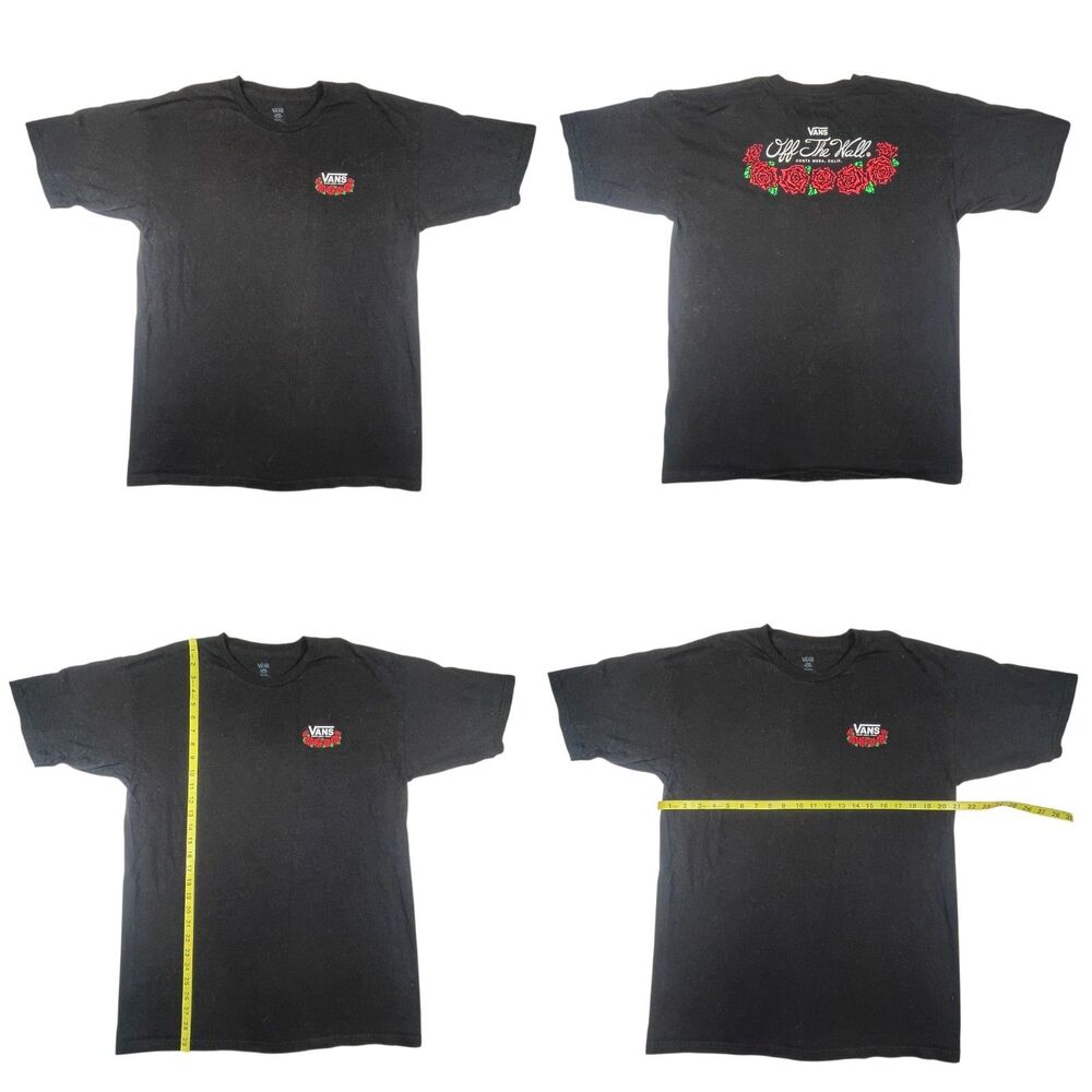 Rose Vans Graphic T-Shirt Mens Large Skate Streetwear 100% Cotton Classic Fit